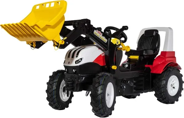 R730025 Šlapací traktor rollyFarmtrac Steyr 6300 Terrus CVT s čelním nakladačem a nafukovacími pneumatikami