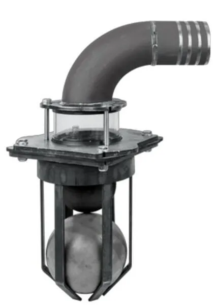 RIV 415 Přepadový ventil GOLD 100 mm s průzorem 100 mm