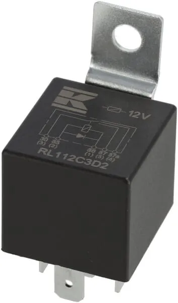 Minirelé 12 V, přepínací, 30 A / 40 A, diodové, s držákem