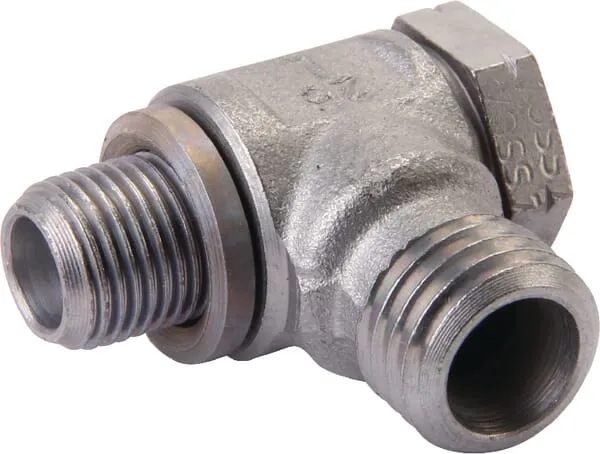 Úhlové duté spojky Banjo 90°, šroubovací přípojka BSP x přípojka s metrickým řezným kroužkem