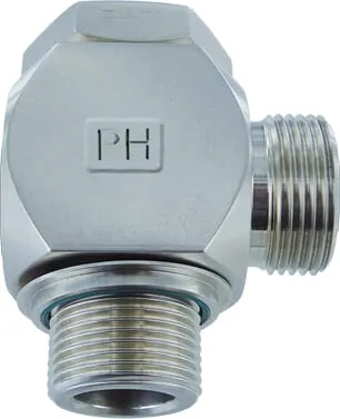 Duté spojky Banjo 90° z nerezové oceli, šroubení BSP WD x metrické šroubení s řezným kroužkem