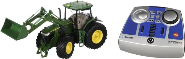 S06795 John Deere 7310R s čelním nakladačem a bluetooth ovládací aplikací, včetně dálkového ovládání