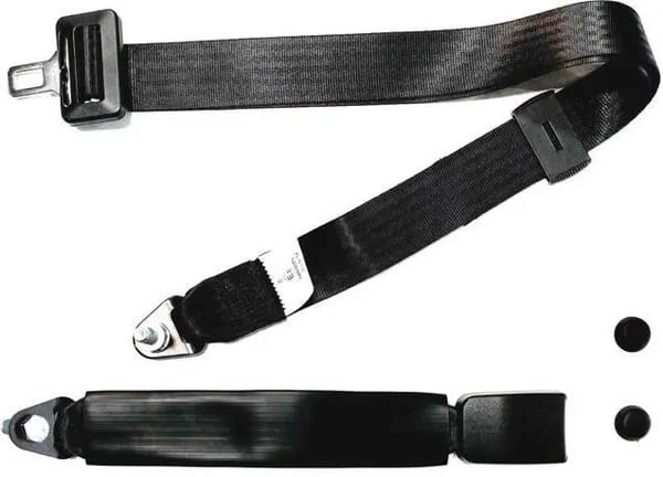 Statický černý bezpečnostní pás, 2bodový