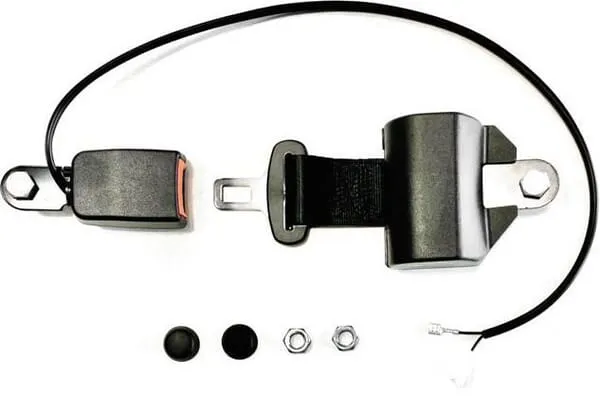 Navíjecí bezpečnostní pás, 2bodový se spínačem, černý