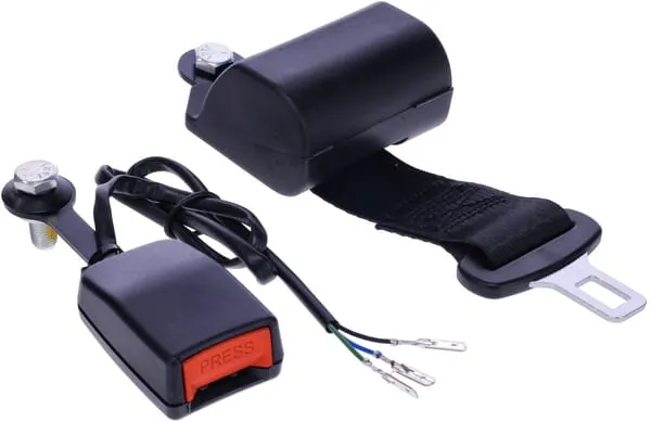 Navíjecí bezpečnostní pás, 2bodový se spínačem, černý