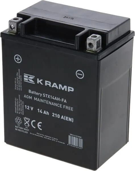 Baterie 12V 14Ah 210A, uzavřená, Kramp