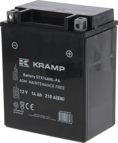 Baterie 12V 14Ah 210A, uzavřená, Kramp
