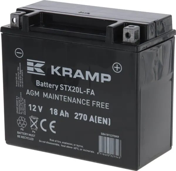 Baterie 12V 18Ah 270A uzavřená Kramp