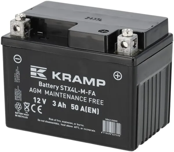 Baterie 12V 3Ah 50A uzavřená Kramp