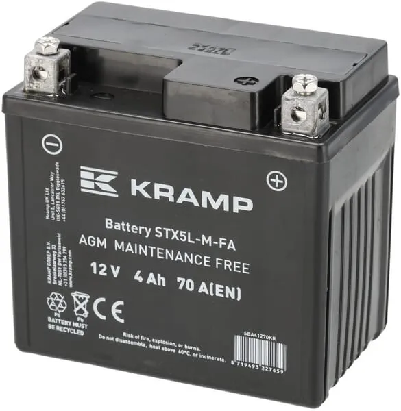 Baterie 12V 4Ah 70A uzavřená Kramp
