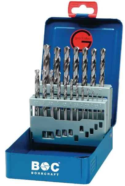 Sady šroubových vrtáků do kovu, broušené