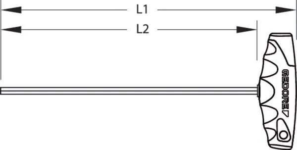 Imbusový klíč s úchytem T 2 mm