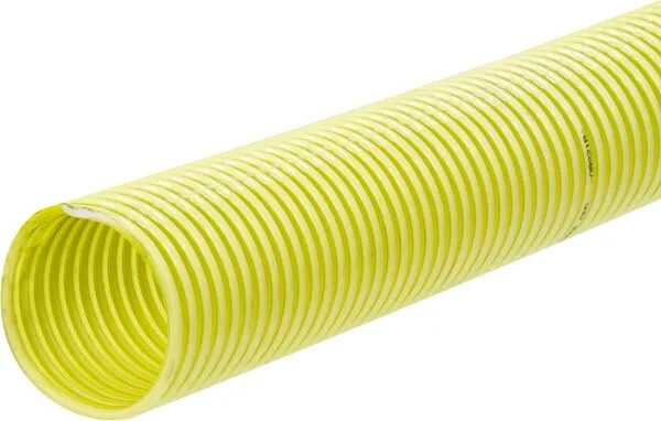 Spirálová sací a tlaková hadice, žluté PVC, Medium Duty