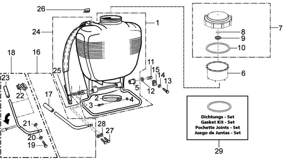 Nádrž, nosný pás