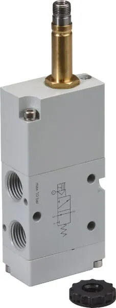 3/2cestný magnetický ventil, monostabilní s nastavením se zpětnou pružinou, se servořízením