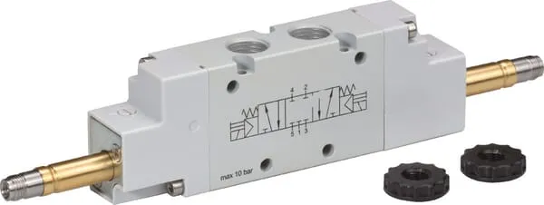 5/3cestný magnetický ventil, zavzdušněná střední poloha