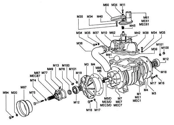 B.P. - náhradní díly pro MEC 4000 DL