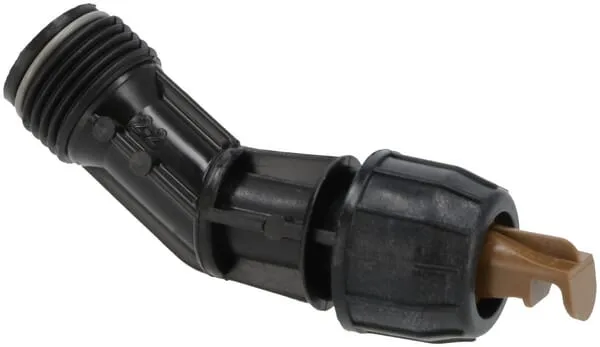 Elbow with anvil nozzle