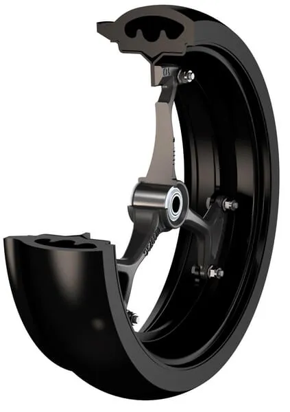 Polopneumatické kolo 400x120/LV/71S/M25BB