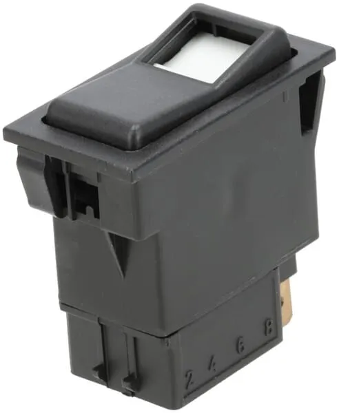 Kolébkový spínač II+I-0, vyp-zap-zap, 12 V, 7kolíkový, pro poziční světlo, s žárovkou