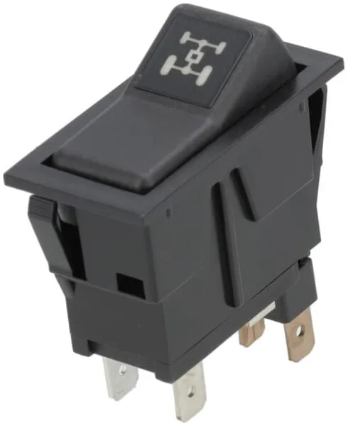 Kolébkový spínač, I-0, zapnuto, 12 V, 4pólový