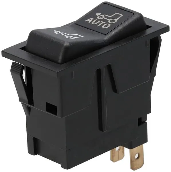 Kolébkový spínač, (I)-0-(II), mom-on-mom, 12 V, 4pólový, možnost pohonu předních kol