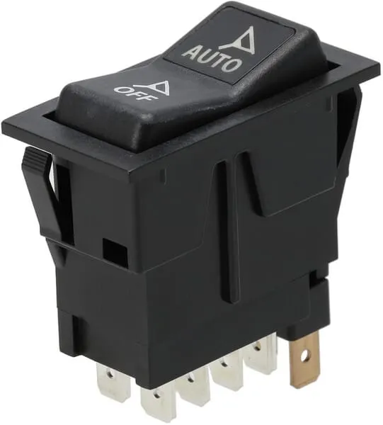 Kolébkový spínač, I-0-(II), on-on-mom, 12 V, 8pólový, možnosti systému řízení