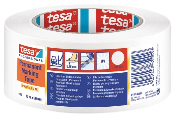 Páska premium z PVC, permanentní, bílá, 33 m x 50 mm, TesaFLEX®