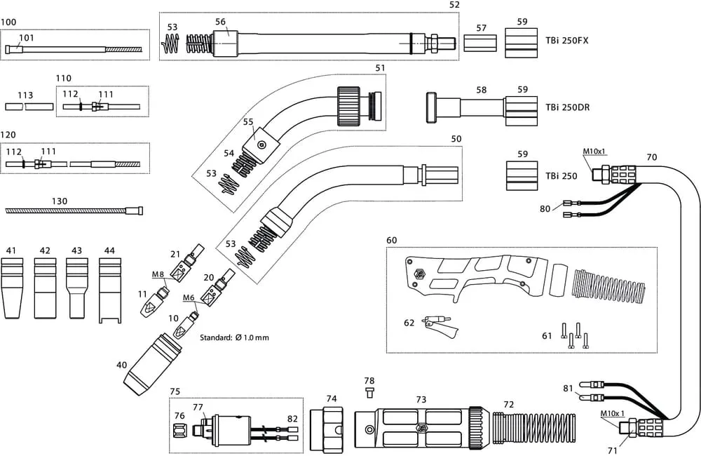 + MIG/MAG Welding gun TBi 250