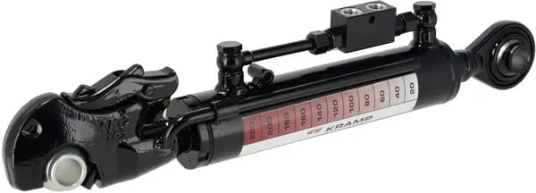 Hydraulické třetí body s otvorem pro kolík, hákem a ventilem, prodloužený konec tyče, typ TCVNNE