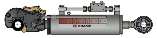 Hydraulický třetí bod s prodlouženou koncovkou, ventilem a hákem