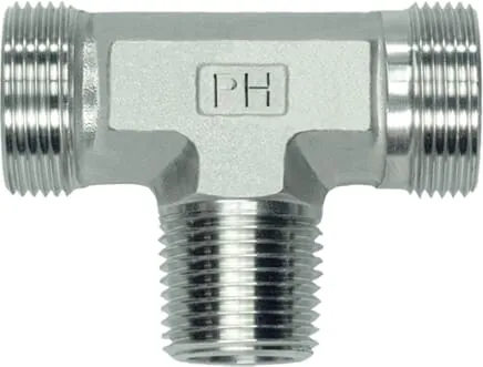 T-spojky s řezným kroužkem, nerezová ocel, metrické x šroubení BSPT x metrické