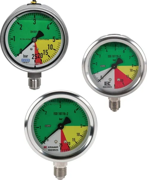 Manometer se spodním připojením