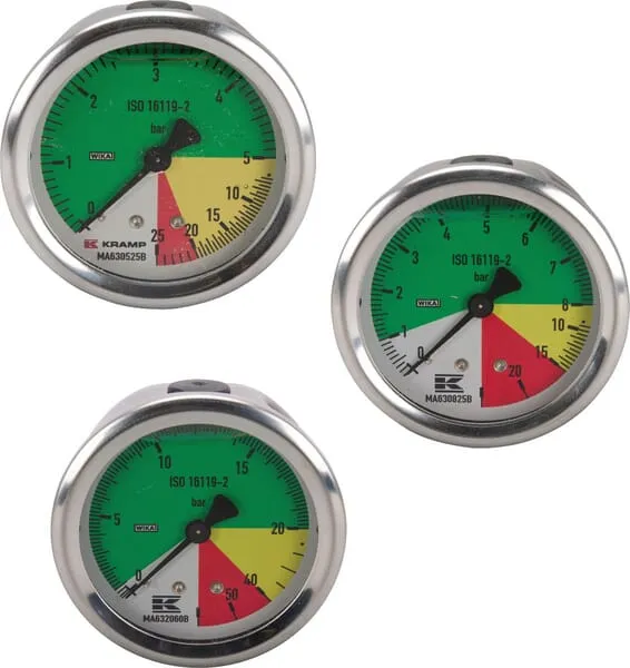 Manometry, zadní připojení