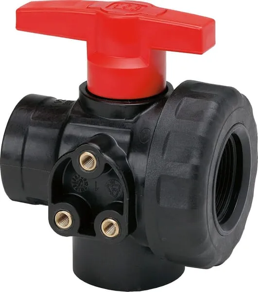 3cestné kulové ventily s vnitřním závitem, otvor L, GEOline