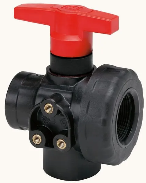 3cestné kulové ventily s vnitřním závitem, montáž do panelu, GEOline