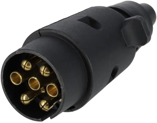 Zástrčka pro přívěs 7pólová, plast, 12 V, šroubovací svorky