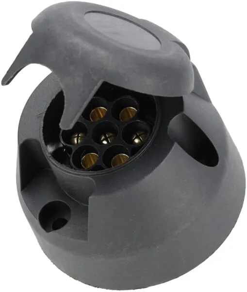Zásuvka pro přívěs 7pólová, plast, 12 V, šroubovací svorky