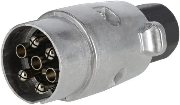Zástrčka pro přívěs 7pólová, hliník, 12 V, šroubovací svorky (10 ks)