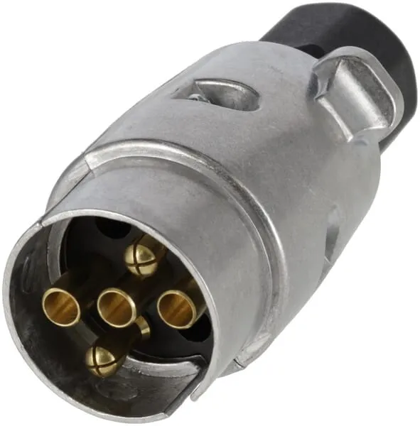 Zástrčka pro přívěs 5pólová, hliníková, 12 V, šroubovací svorky