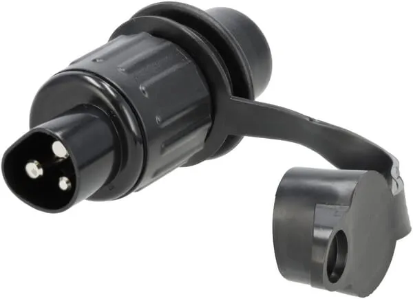 Zástrčka 3pólová, plast, 12/24 V, ploché svorky (10 ks)