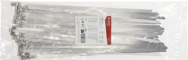 Kabelová stahovací páska 8 x 370 mm, stříbrná, SS, 50 ks