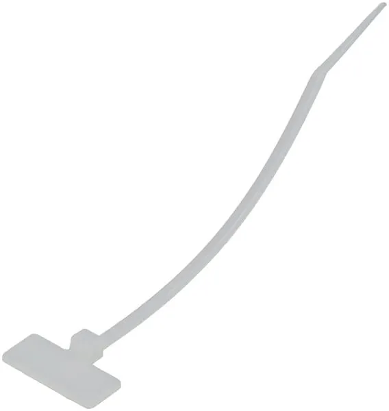 Kabelová stahovací páska se štítkem 2,5 x 110 mm, bílá, 100 ks