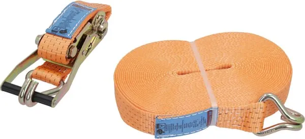 Upínací popruh typ 50, 25 kN, s ráčnou a hákem, 15 m