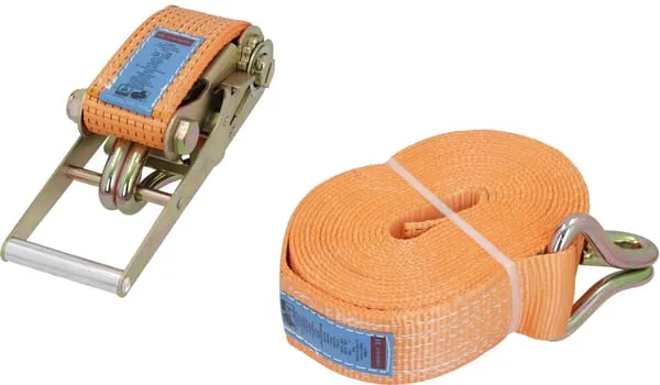 Upínací popruh typu 100E, 75 mm, 2dílná sada s úzkým špičatým hákem