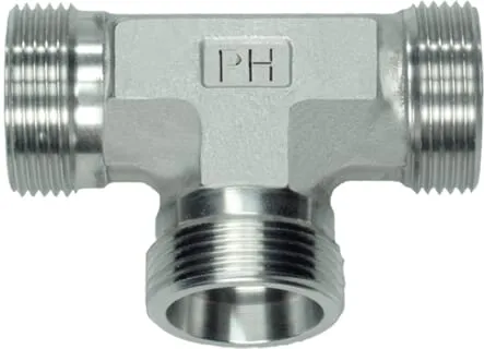 T-spojky s řezným kroužkem, nerezová ocel, 3x metrické kování s řezným kroužkem