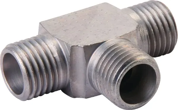 T-šroubení s řezným kroužkem, 3x metrické francouzské šroubení s řezným kroužkem