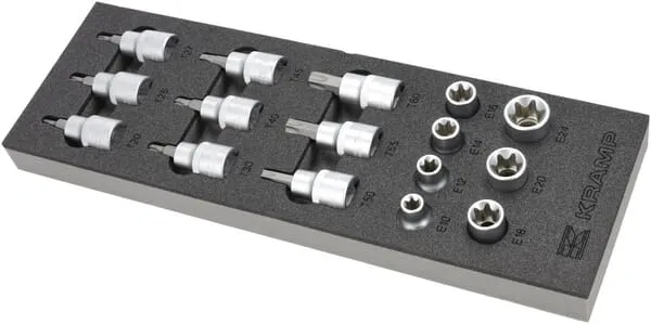 Sada nástrčných hlavic Torx 1/2", 16 ks