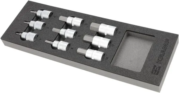 Sada nástrčných hlavic se šestihranem 1/2", 9 ks