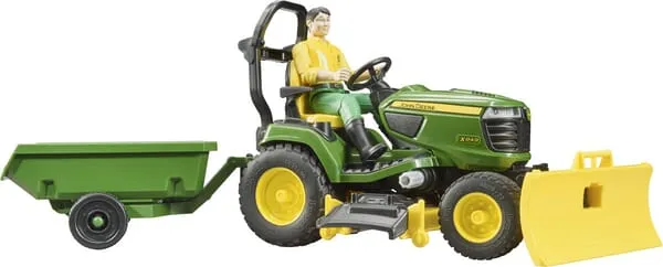 U62104 zahradní traktor John Deere s přívěsem a zahradníkem